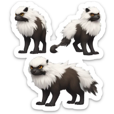 Modern Realistic Rare Fantasy Fluffy Vernid-Trico-species by LiLaiRa, full body sticker