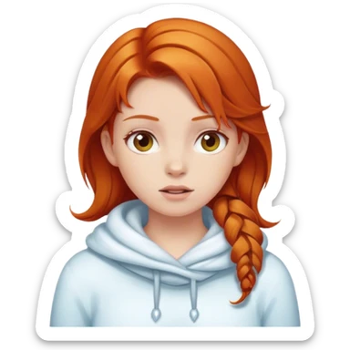 Freezing girl with ginger hair sticker