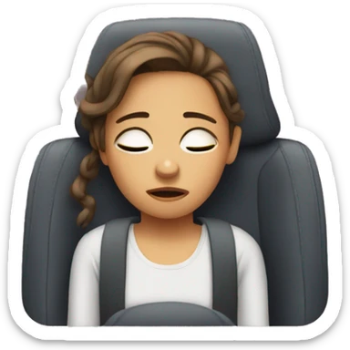 Tired girl in car sticker