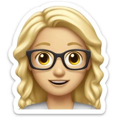 Audio technician blonde girl with an audio desk sticker