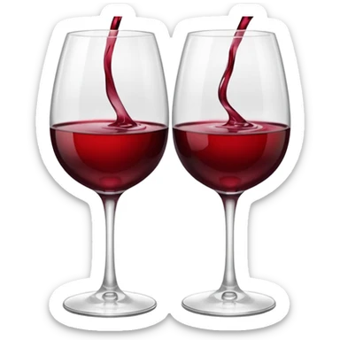 2 red wine glasses are knocked against each other sticker