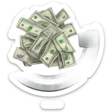 Lots of cash in a washing machine sticker