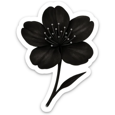 show  one black cherry blossom, remove background sticker