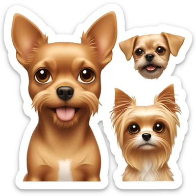 two dogs, one a light red Chihuahua, the other a Yorkshire Terrier sticker
