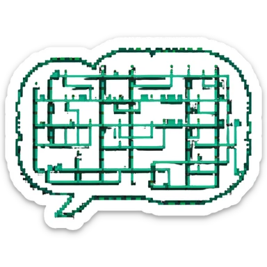 AI chat bubble with circuit patterns, digital conversation icon sticker