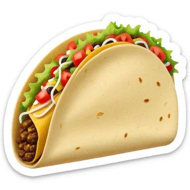 Ultra simple taco with most basic shape and flat colors sticker