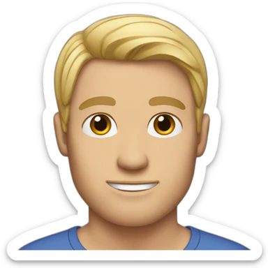 shaved white man with dark brown mid long hair sticker