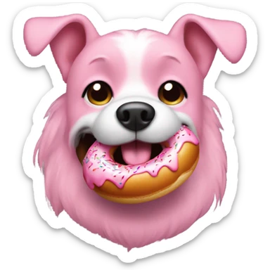 pink dog with donut sticker