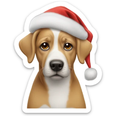 Dog wearing a Santa hat￼ sticker