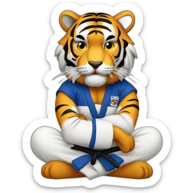 BJJ seated guard  Tiger  sticker