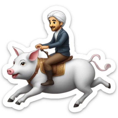 Iranian riding a pig sticker