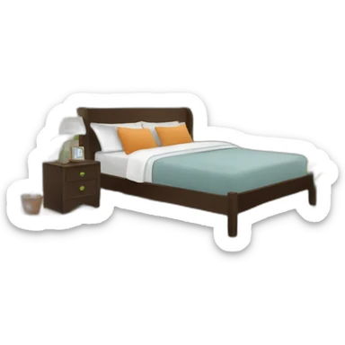 bedroom for men with a mirror and a plant sticker