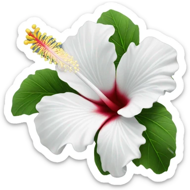 White hibiscus flower sticker