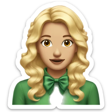 christmas pink bow on blonde hair sticker