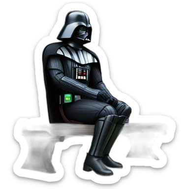 darth vader sat on a park bench sticker
