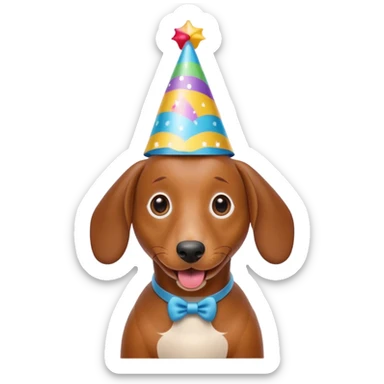 Sausage dog wearing party hat sticker