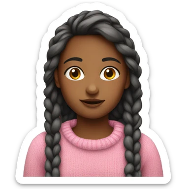 Girl wearing pink sweater sticker