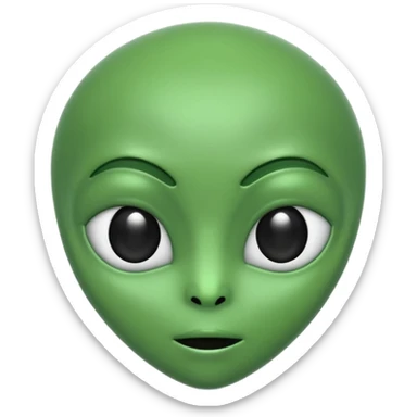 generate a classic alien emoji sticker