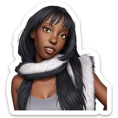 realistic portrait of dark-skinned girl sticker