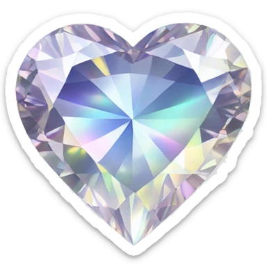 Heart shaped 56-carat iridescent diamond sticker