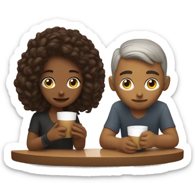 Me and my friend having coffee  sticker