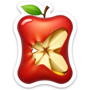 Apple core sticker