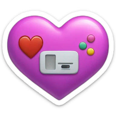video game heart sticker