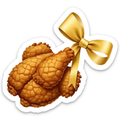 fried chicken tie up the ribbon sticker