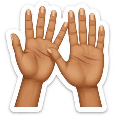 A person doing the 67 hand movement with a six on the Left hand and the seven on the right hand sticker