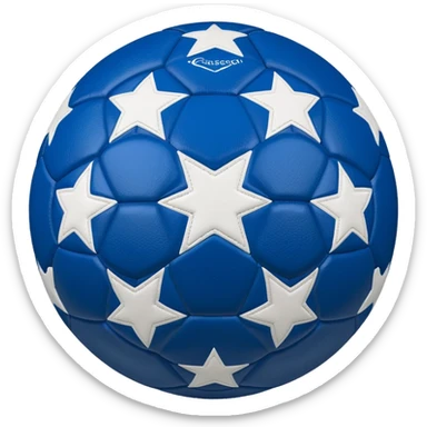 blue stars champions league soccer ball sticker