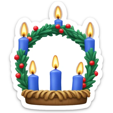 advent wreath with one blue candle burning sticker