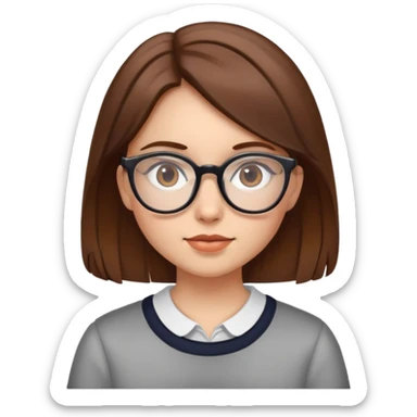 girl with glasses and brown hair sticker