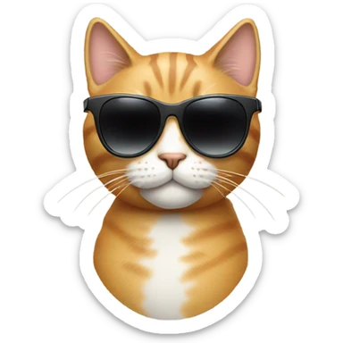 Cat with sunglasses sticker