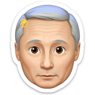 Vladimir putin with gray hair  sticker