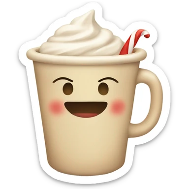 Christmas drink in a cup asthetic beige sticker