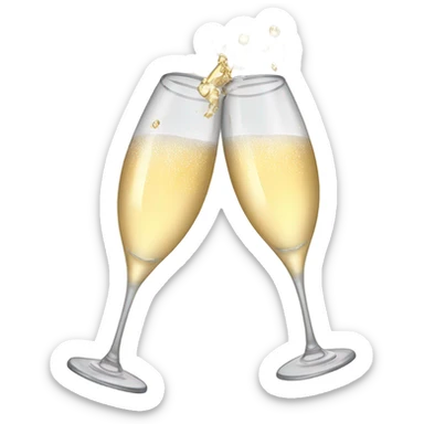 cheers champagne glasses sticker