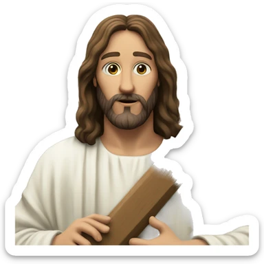 Jesus holding the cross in Calvary sticker