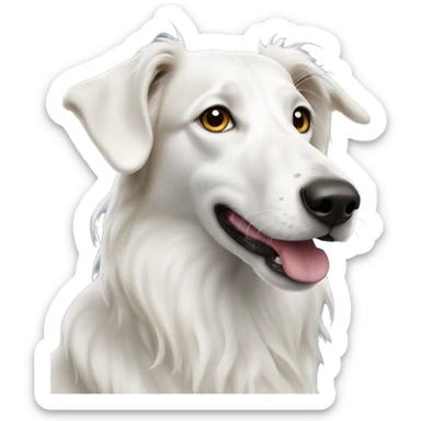 borzoi white dog sticker