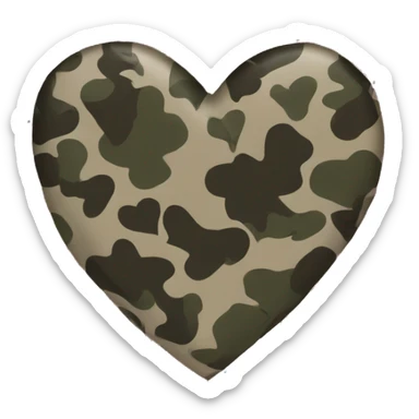 camo heart  sticker