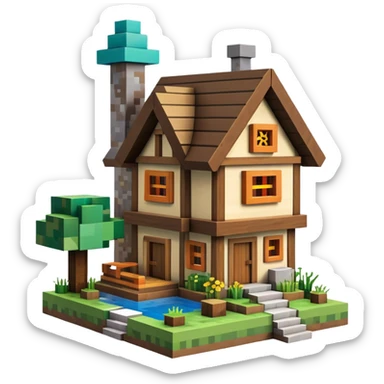 Minecraft house sticker
