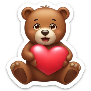 Bear in love with hearts sticker
