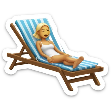 Girl lying on the sun lounger sticker