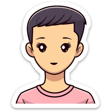girl with flat top haircut sticker