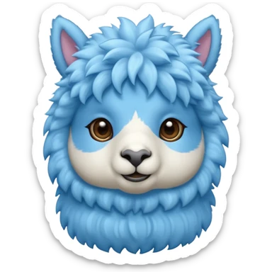 Blue cute alpaca sticker