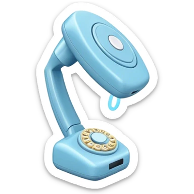 a phone that is spinning in the air. The back is light blue and everything is very bright sticker