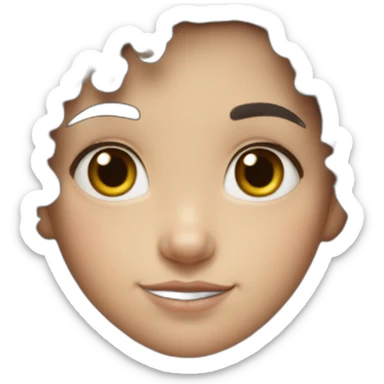 curly black haired white skined a little fat cute girl kid but the hairs ar gathered at the top sticker