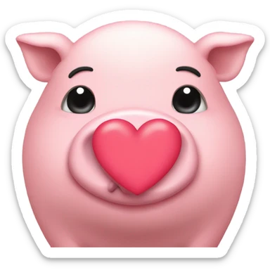 Cerdito rosa enamorado  sticker
