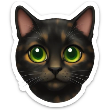 tortoiseshell black cat green eyes loafing sticker