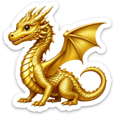 small gold dragon sticker