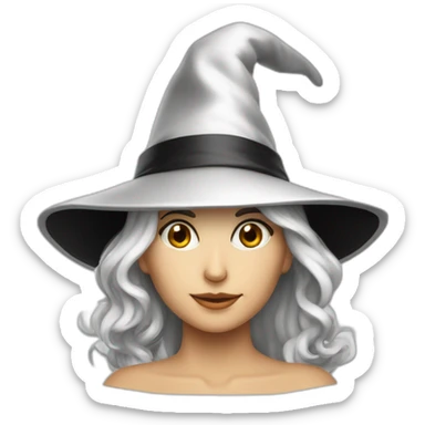 sorcière blanche chapeau noir mechante sticker